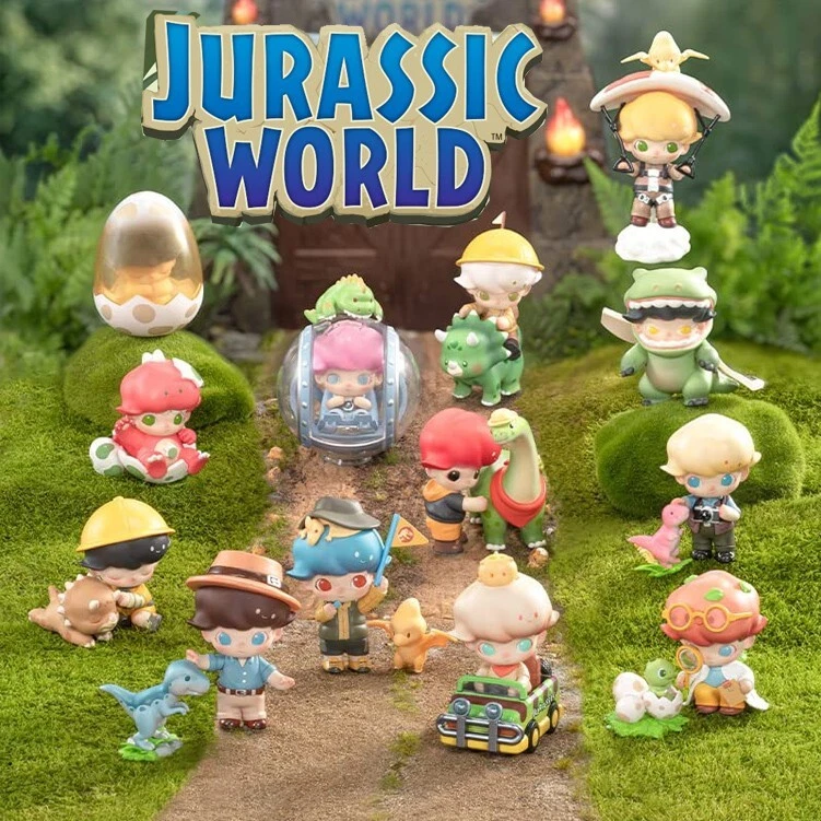 Whole Set, POP MART DIMOO Jurassic World Blind Box Figures, Random Design Toys for Modern Home Decor, Collectible Toy Set for Desk Accessories, 12PC
